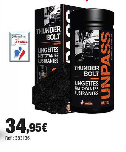 THUNDER BOLT LINGETTES NETTOYANTES LUSTRANTES
