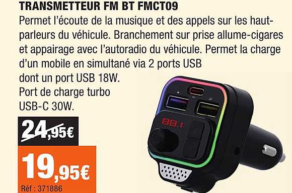 TRANSMETTEUR FM BT FMCT09