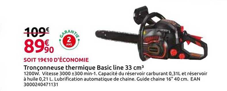 Tronçonneuse thermique Basic line 33 cm³