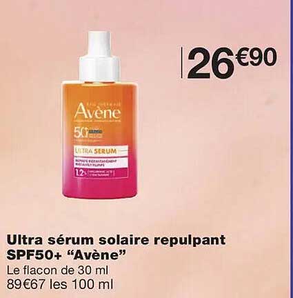 Ultra sérum solaire repulpant SPF50+ "Avène"