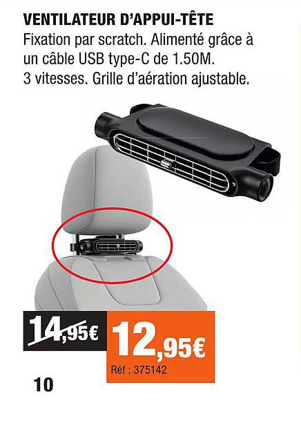 VENTILATEUR D’APPUI-TÊTE