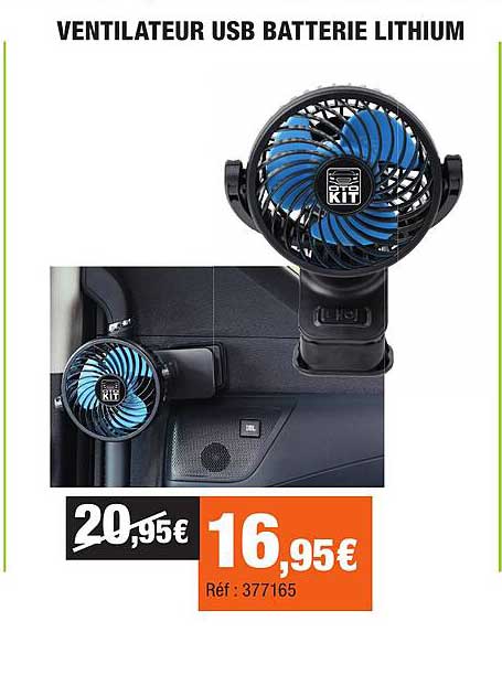 VENTILATEUR USB BATTERIE LITHIUM
