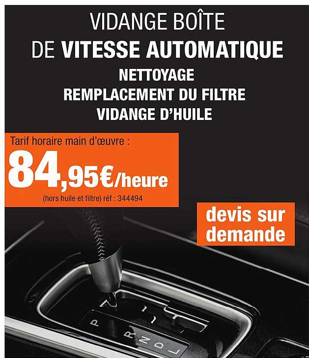 VIDANGE BOÎTE DE VITESSE AUTOMATIQUE NETTOYAGE REMPLACEMENT DU FILTRE VIDANGE D’HUILE