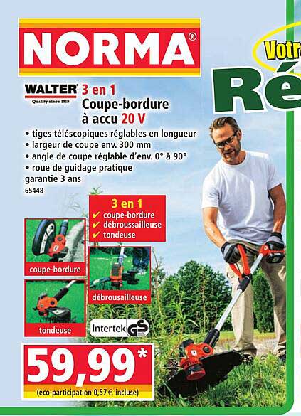 WALTER 3 en 1 Coupe-bordure à accu 20 V