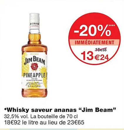 Whisky saveur ananas “Jim Beam”