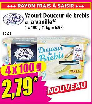 Yaourt Douceur de brebis à la vanille