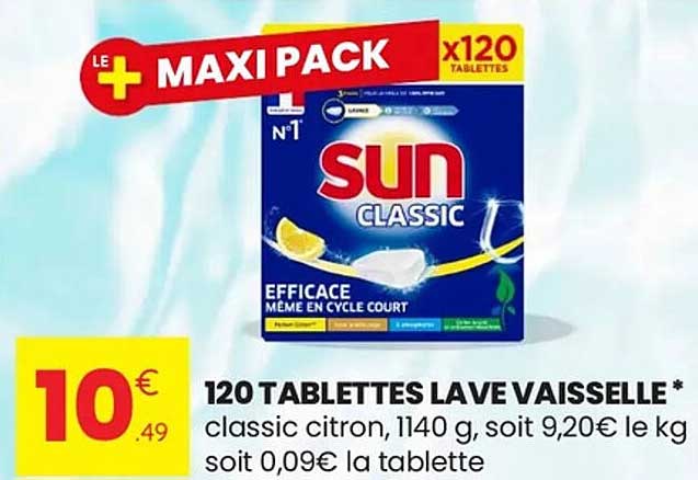 120 TABLETTES LAVE VAISSELLE* classic citron