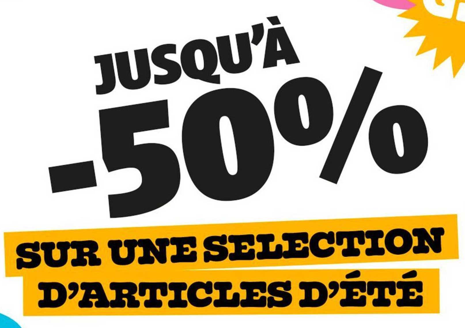 Jusqu'à -50% sur une sélection d'articles d'été