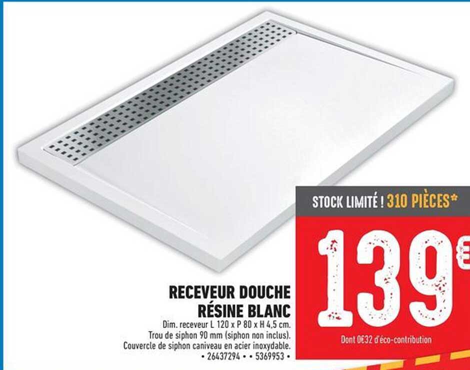  RECEVEUR DOUCHE RÉSINE BLANC