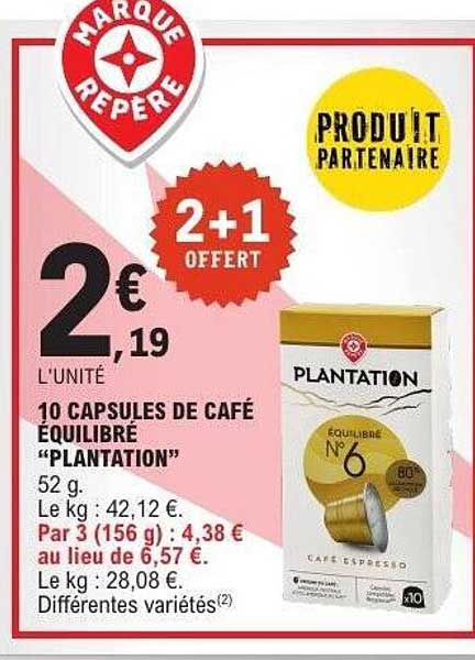 10 CAPSULES DE CAFÉ ÉQUILIBRÉ "PLANTATION"