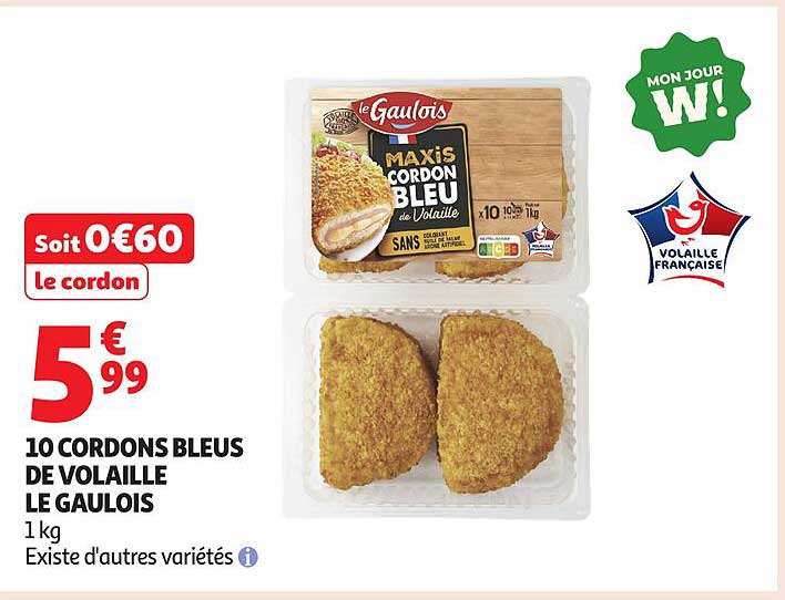 10 CORDONS BLEUS DE VOLAILLE LE GAULOIS