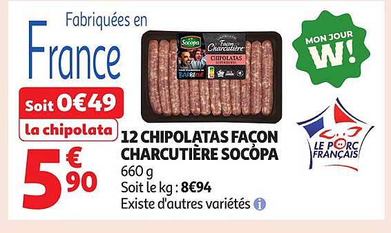 12 CHIPOLATAS FAÇON CHARCUTIÈRE SOCOPA