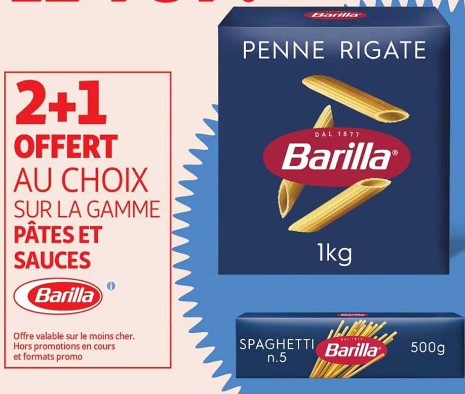 2+1 OFFERT AU CHOIX SUR LA GAMME PÂTES ET SAUCES