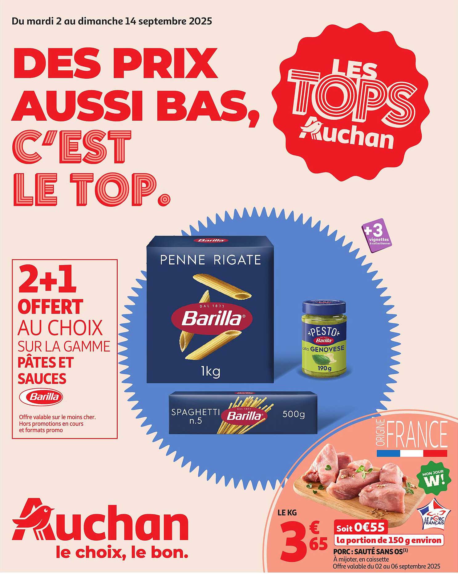 2+1 OFFERT AU CHOIX SUR LA GAMME PÂTES ET SAUCES