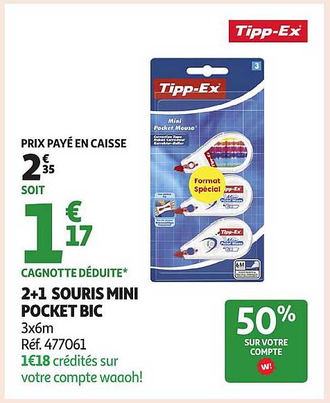 2+1 SOURIS MINI POCKET BIC