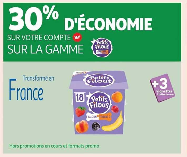 30% d'Économie sur votre compte W! sur la gamme Petits Filous