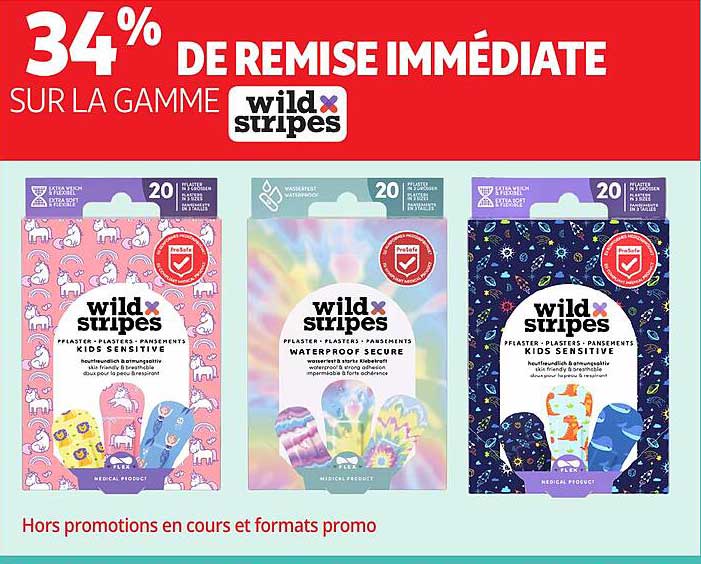 34% DE REMISE IMMÉDIATE SUR LA GAMME WILD STRIPES