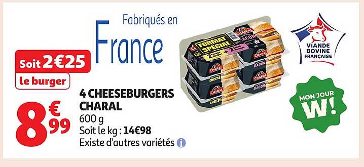 4 CHEESEBURGERS CHARAL