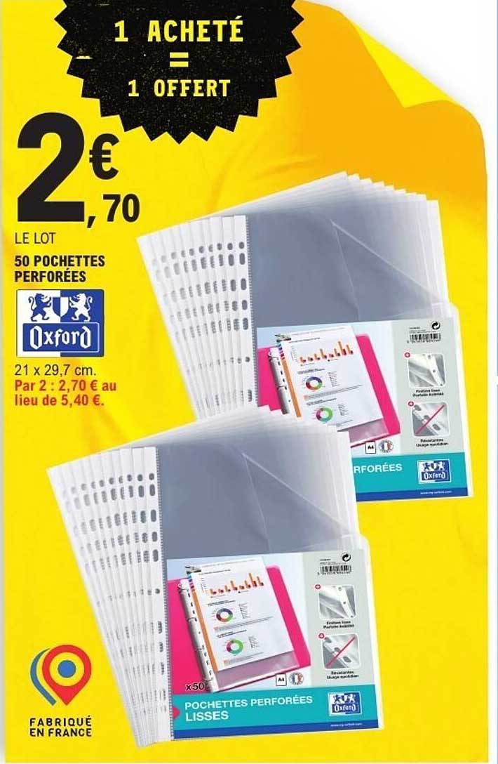 50 POCHETTES PERFOREES