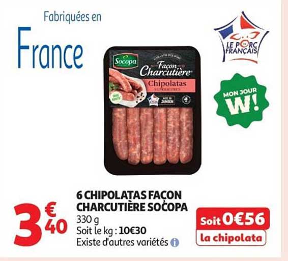 6 CHIPOLATAS FAÇON CHARCUTIÈRE SOÇOPA