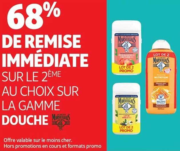 68% DE REMISE IMMEDIATE SUR LE 2 ÈME AU CHOIX SUR LA GAMME DOUCHE