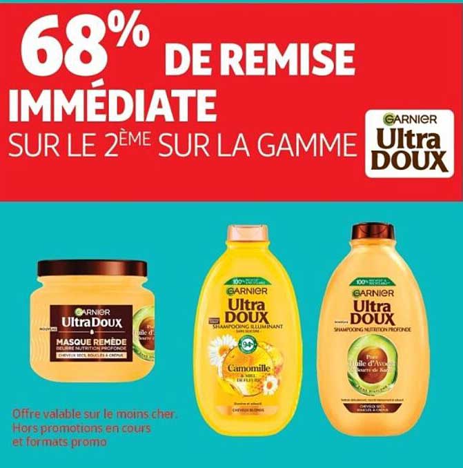 68% DE REMISE IMMEDIATE SUR LE 2ÈME SUR LA GAMME Ultra Doux
