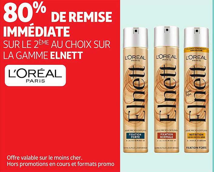 80% DE REMISE IMMÉDIATE SUR LE 2ÈME AU CHOIX SUR LA GAMME ELNETT