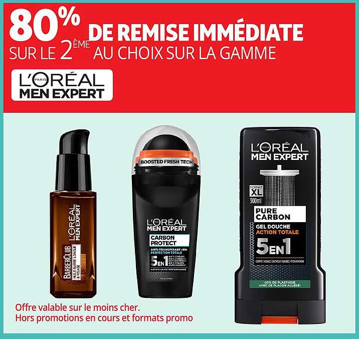 80% DE REMISE IMMEDIATE SUR LE 2ème AU CHOIX SUR LA GAMME L’ORÉAL MEN EXPERT