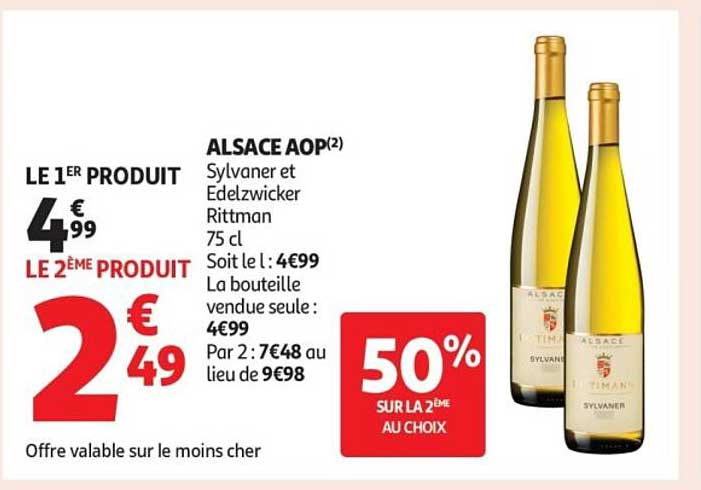 ALSACE AOP Sylvaner et Edelzwicker Rittman 75 cl