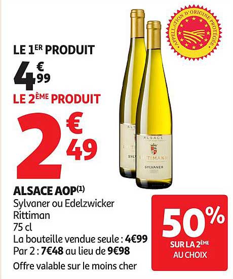 ALSACE AOP(1) Sylvaner ou Edelzwicker Rittman 75 cl