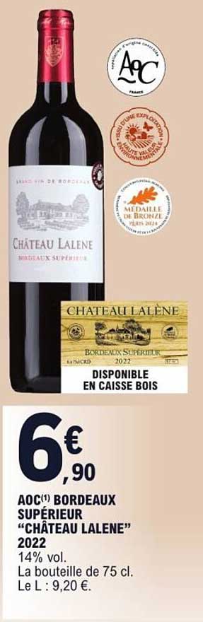 AOC(1) Bordeaux Supérieur "Château Lalene" 2022