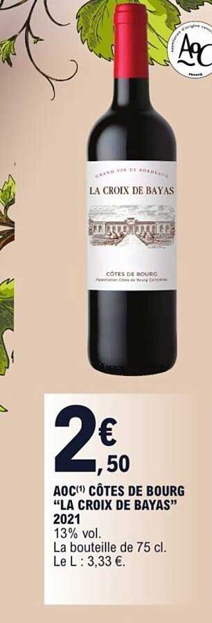 AOC(1) CÔTES DE BOURG "LA CROIX DE BAYAS" 2021