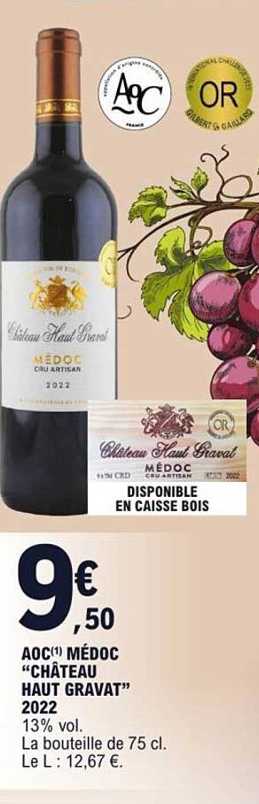 AOC(1) Médoc "Château Haut Gravat" 2022