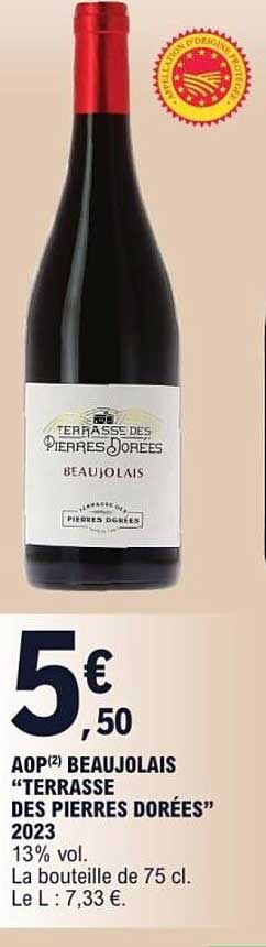 AOP(2) BEAUJOLAIS "TERRASSE DES PIERRES DOREEES" 2023