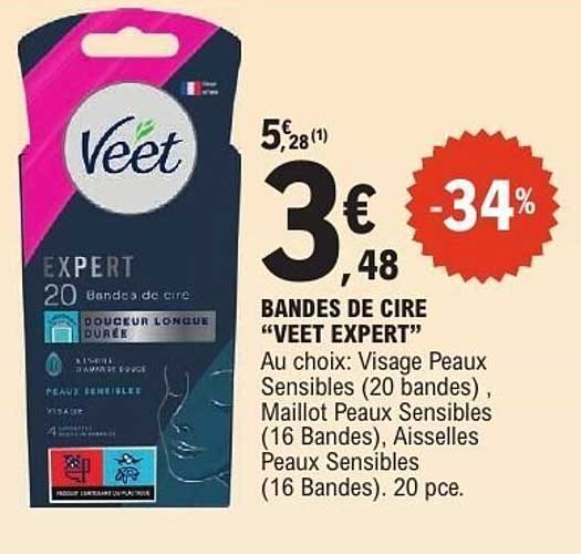 BANDES DE CIRE "VEET EXPERT"