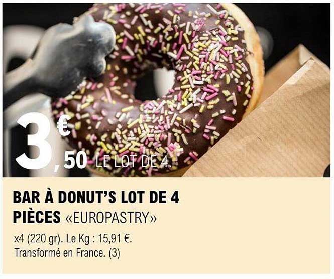 BAR À DONUT’S LOT DE 4 PIÈCES «EUROPASTRY»