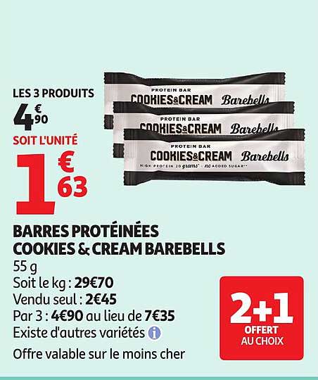 BARRES PROTÉINÉES COOKIES & CREAM BAREBELLS
