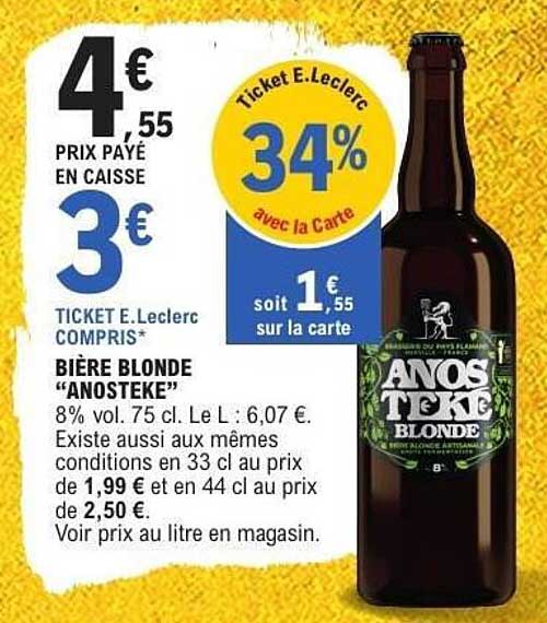 BIÈRE BLONDE "ANOSTEKE"