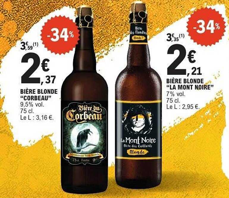 Bière blonde “Corbeau” et Bière blonde “La Mont Noire”