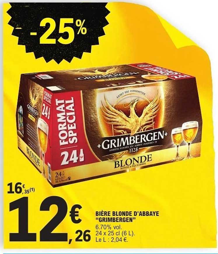 BIÈRE BLONDE D'ABBEYAE "GRIMBERGEN"