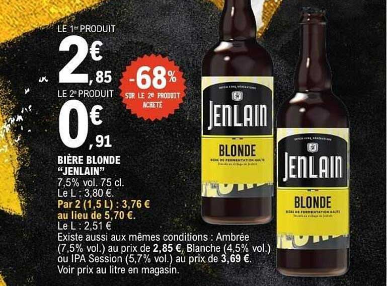 BIÈRE BLONDE "JENLAIN"