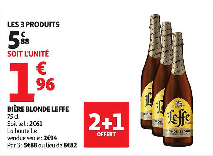 Bière blonde Leffe 75 cl