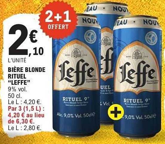 BIÈRE BLONDE RITUEL "LEFFE" 9% vol.