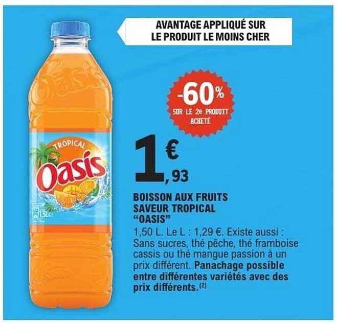 BOISSON AUX FRUITS SAVEUR TROPICAL “OASIS”