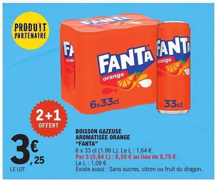 BOISSON GAZEUSE AROMATISEE ORANGE "FANTA"