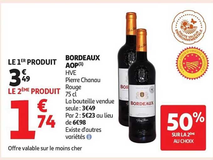 BORDEAUX AOP HVE Pierre Chanau Rouge 75 cl