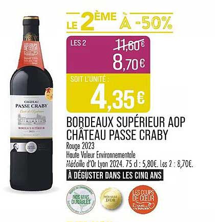 BORDEAUX SUPÉRIEUR AOP CHÂTEAU PASSE CRABY