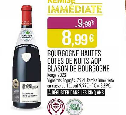 Bourgogne Hautes Côtes de Nuits AOP Blason de Bourgogne Rouge 2023