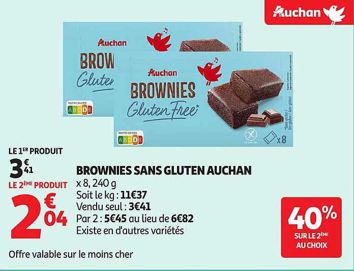 BROWNIES SANS GLUTEN AUCHAN