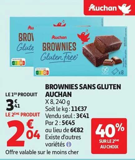 BROWNIES SANS GLUTEN AUCHAN